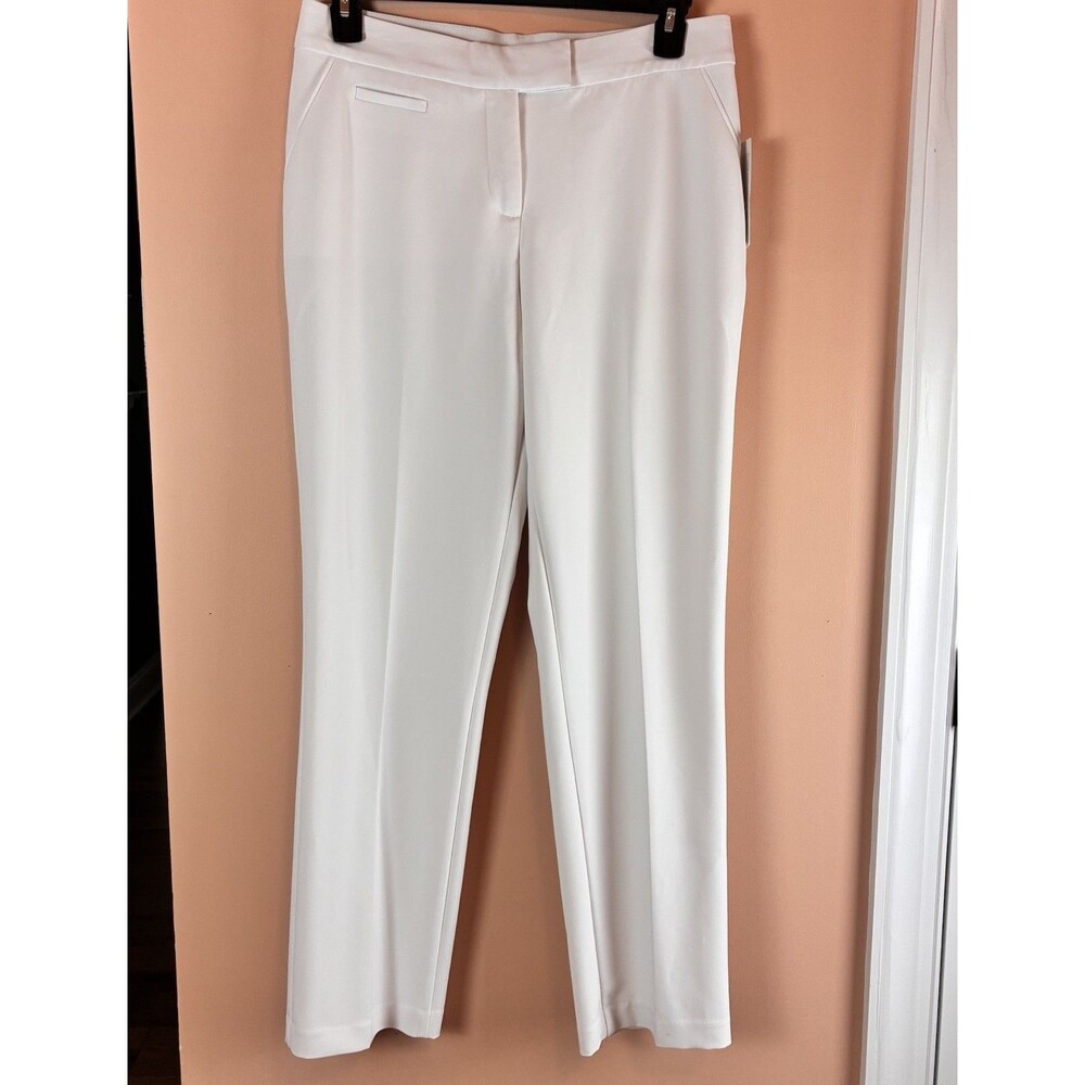 NWT Investments Women’s White Dress Pants Stretch Waist Size 10R